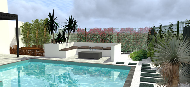 Projet d’aménagement extérieur jardin avec piscine