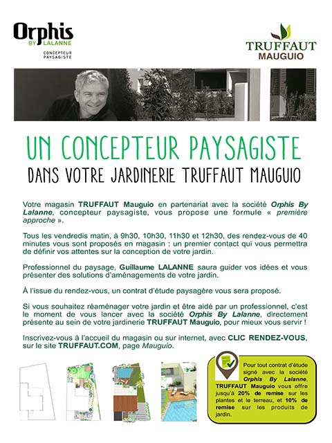 Orphis chez Truffaut Mauguio  proposition amenagement jardin